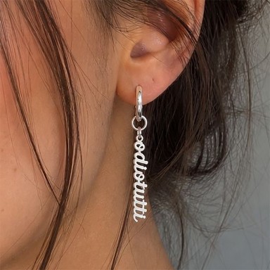 Single earring in stainless steel