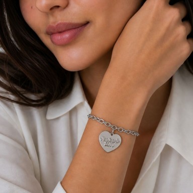 Bracciale saldato "Non sono io sei tu" collezione MOODS in acciaio inox