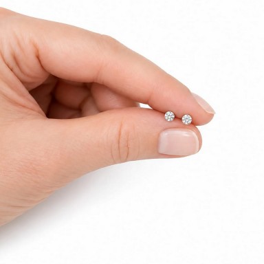 Orecchini punto luce argento 925 rodiato  mm 3