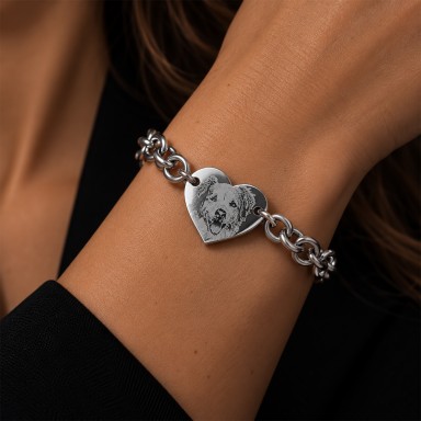 Custom heart bracelet with photo