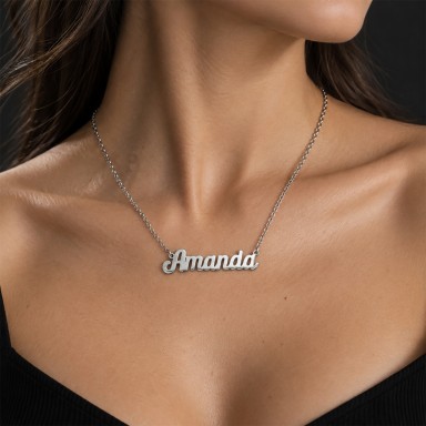 Collana con nome o scritta personalizzata in acciaio inox