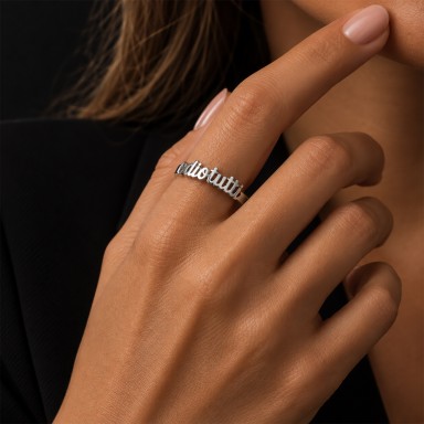 Anello ODIO TUTTI "elegance" regolabile in acciaio inox