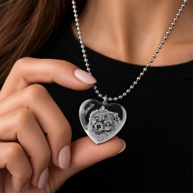 Collana cuore con foto in acciaio inox