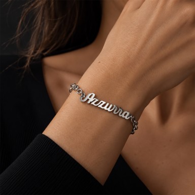 Bracciale con nome in acciaio inox