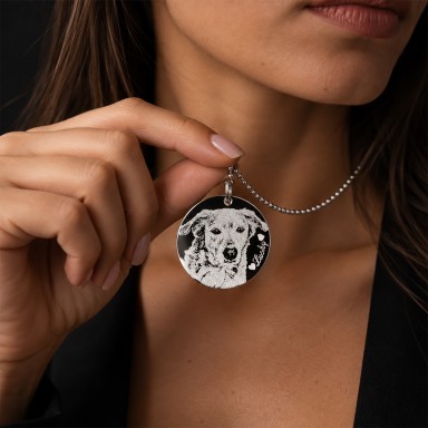 Collana tonda con foto in acciaio inox