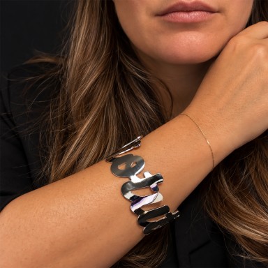 Bracciale "OdioTutti" rigido in acciaio inox