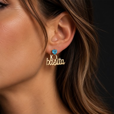 Mono orecchino GOLD "Io Basita" in acciaio inox