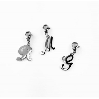 Monogram Initial Charm in stainless steel