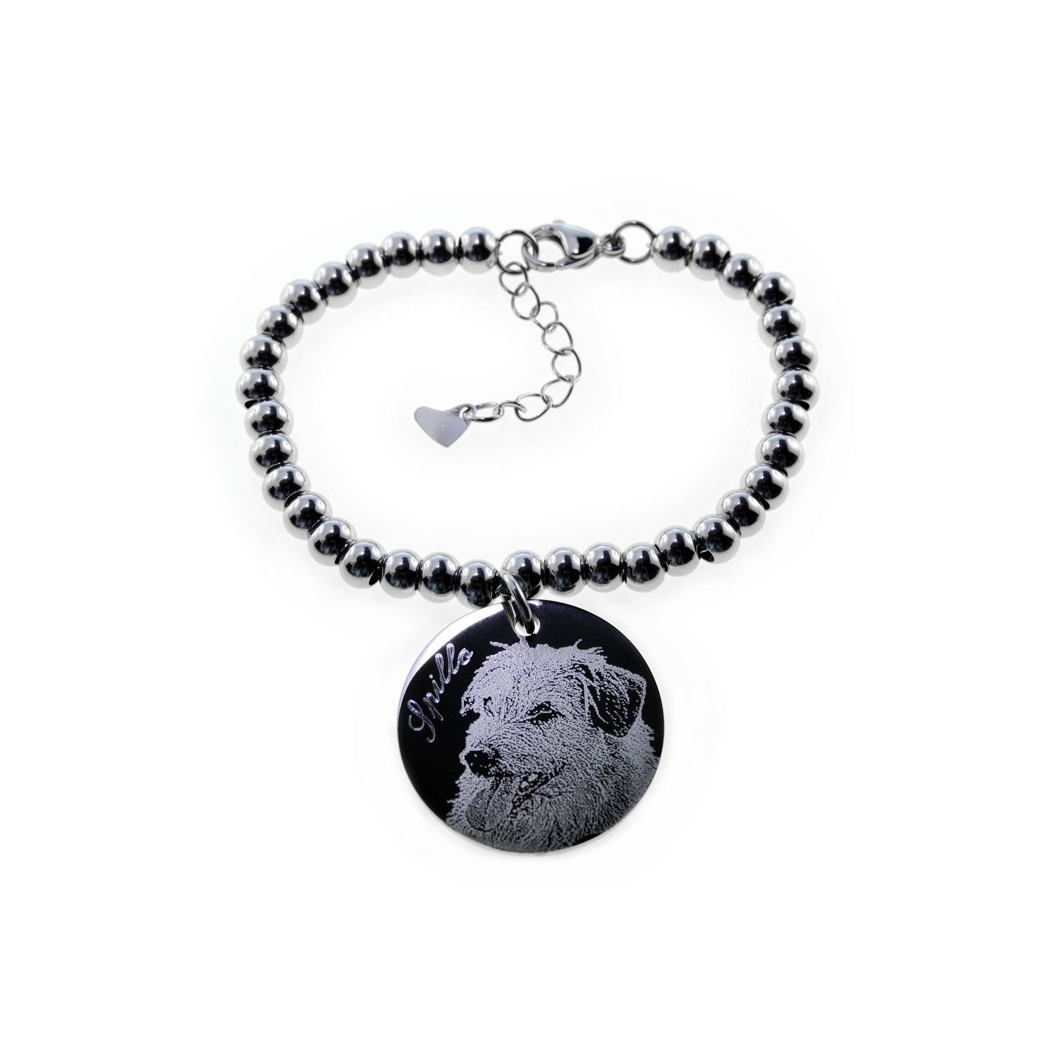 Custom round pendant bracelet with photo