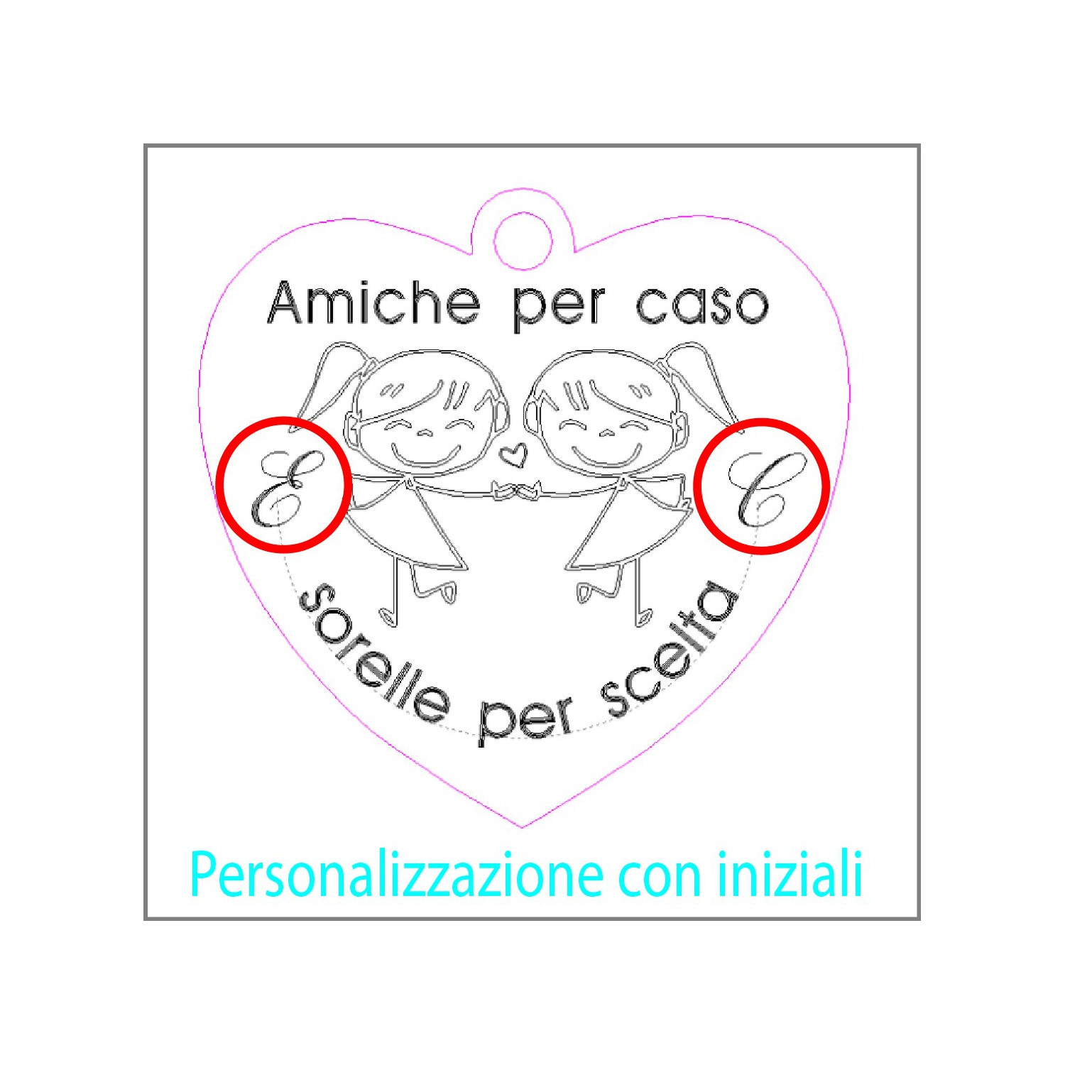 Collana &quot;Amiche per caso sorelle per scelta &quot; acciaio inox