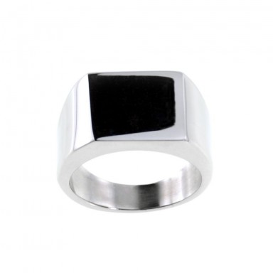 Customizable chevalier ring in stainless steel