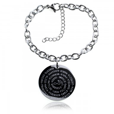 Bracciale maestra con nomi a spirale in acciaio inox