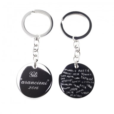 Portachiavi con firme autografe in acciaio inox