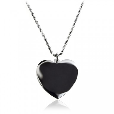 Heart necklace with stainless steel rope chain