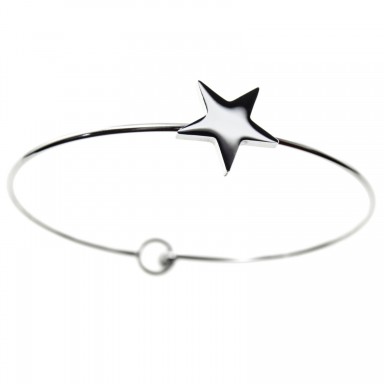 Rigid stainless steel star bracelet