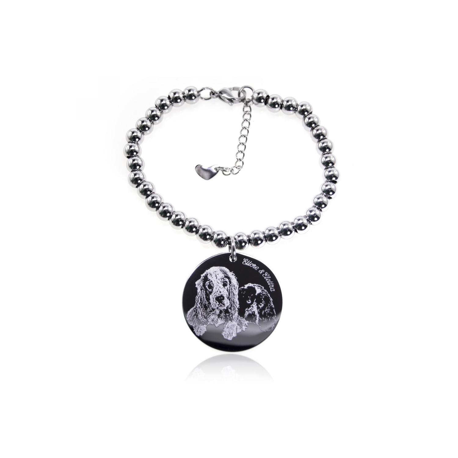 Custom round pendant bracelet with photo