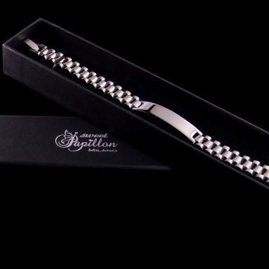 "President" Man bracelet in stainless steel
