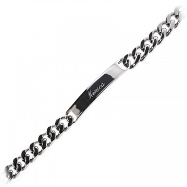 Bracciale uomo maglia groumette in acciaio inox