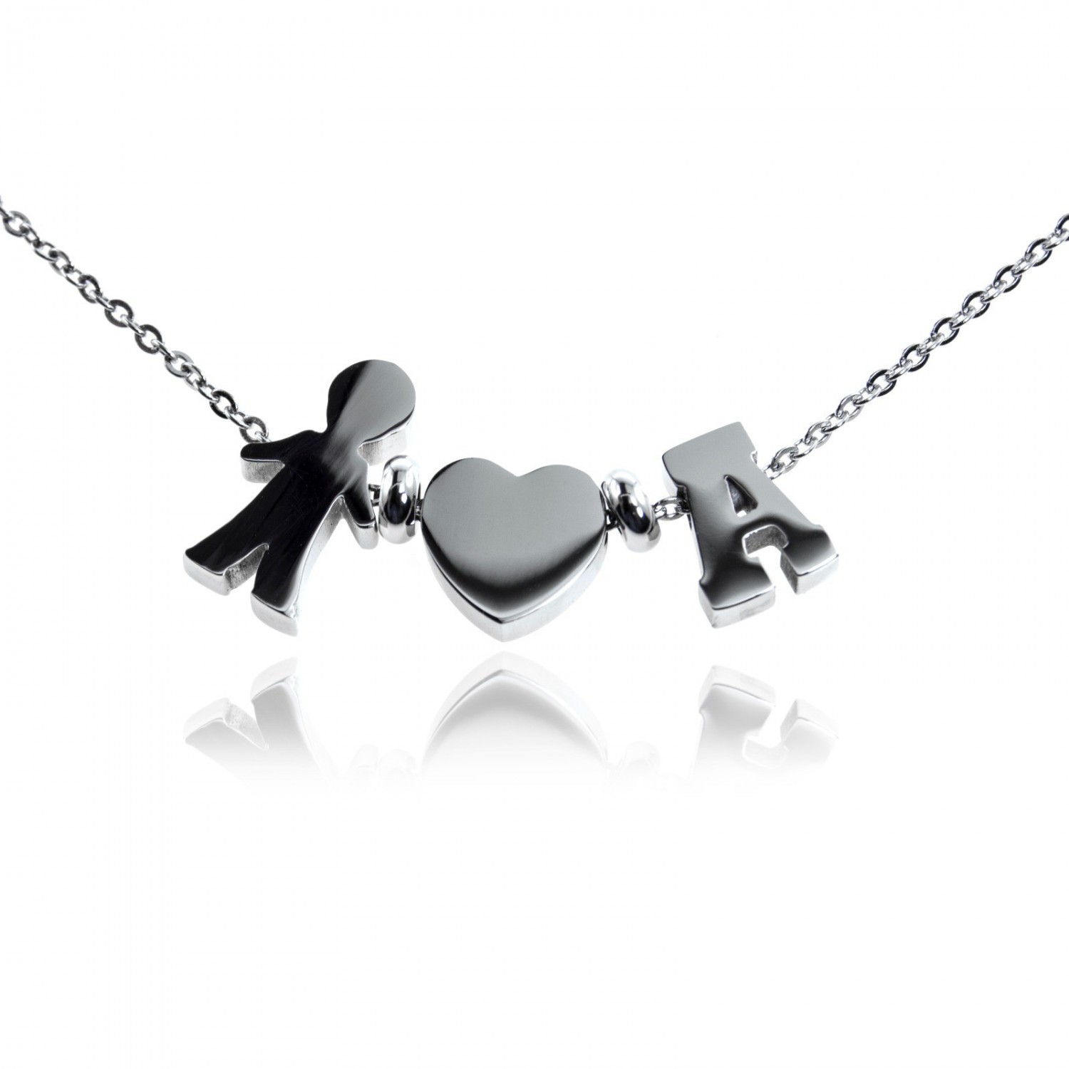 Girocollo iniziali e cuore Girocollo iniziali e cuore