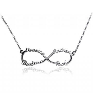 Infinity family necklace in stainless steel