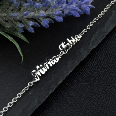 Name bracelet in stainless steel