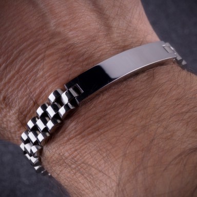 "President" bracelet 42x8 plate in stainless steel