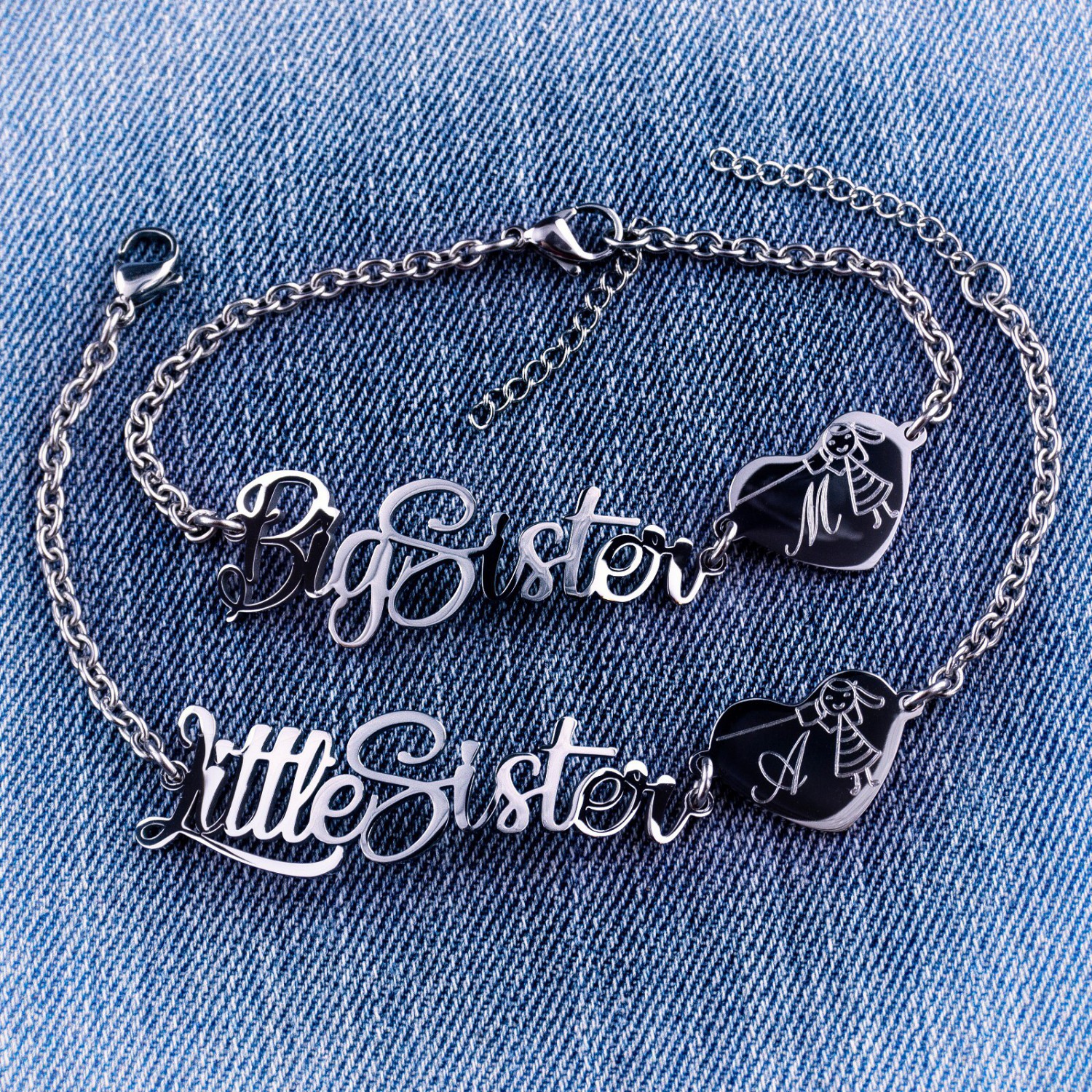 Coppia di bracciali Big e Little Sister