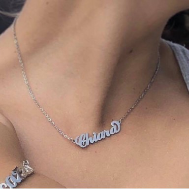 Collana con nome in acciaio inox