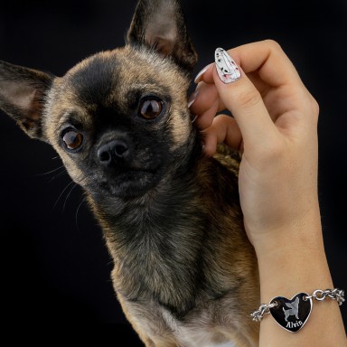 "I love my pet" heart bracelet in stainless steel
