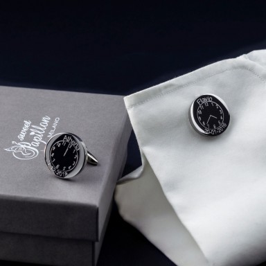 Round cufflinks in stainless steel