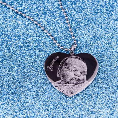 Heart Necklace with photo in stainless steel