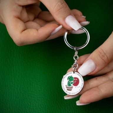 Keychain Cactus Balloon in stainless steel