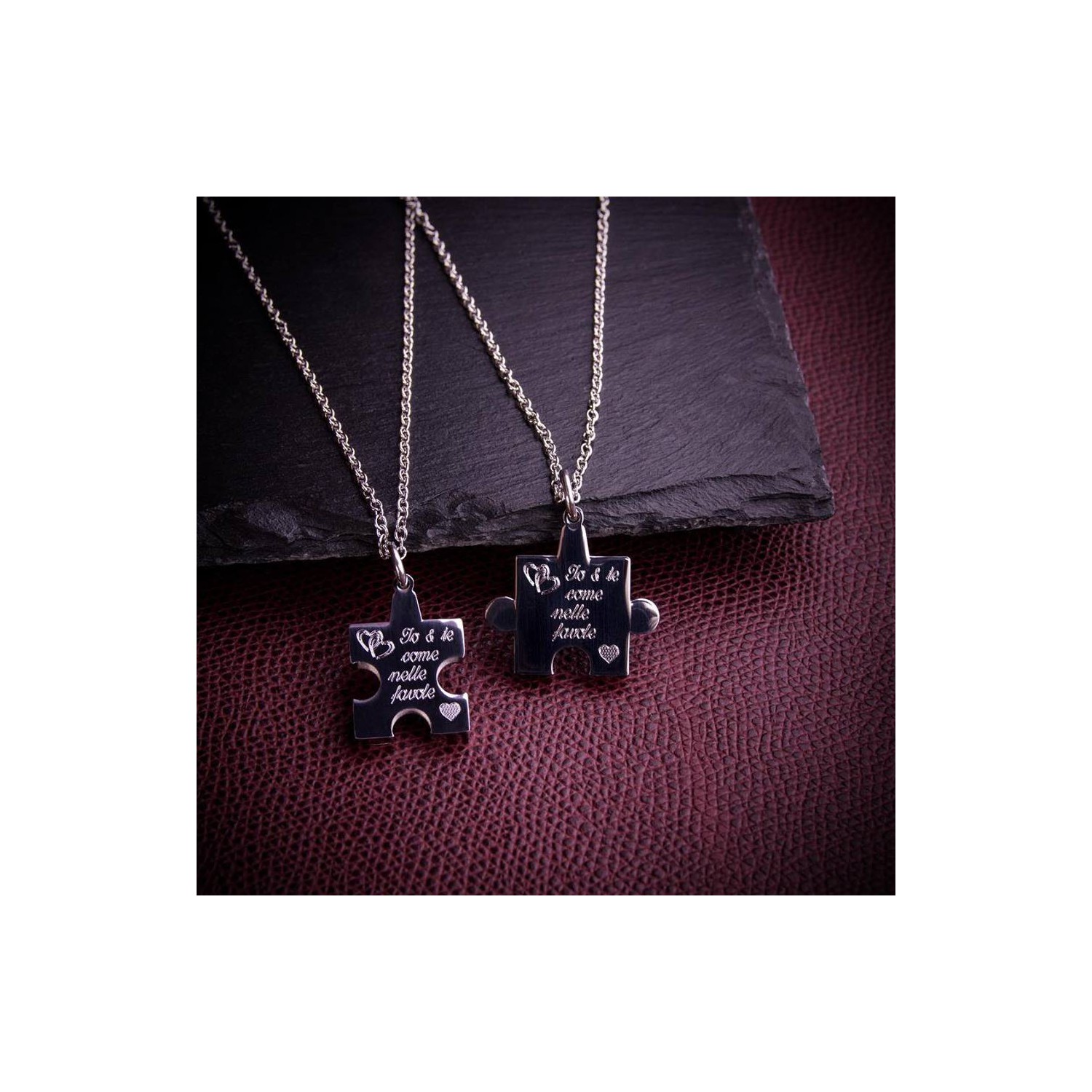 Coppia di collane PUZZLE personalizzabili Coppia di collane PUZZLE personalizzabili