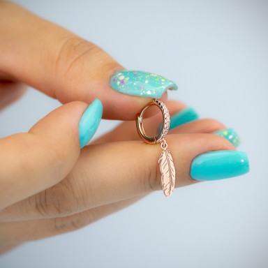Single headband in 925 silver with feather