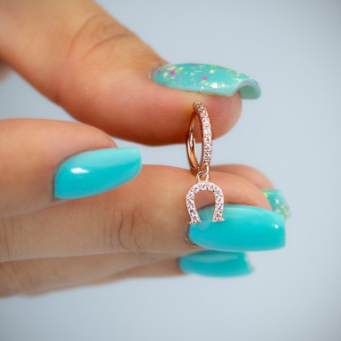Cerchietto singolo argento 925 rosa con ferro di cavallo