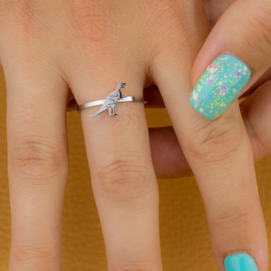 Dinosaur adjustable ring in stainless steel