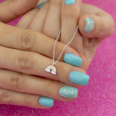 Small rainbow necklace in 925 silver