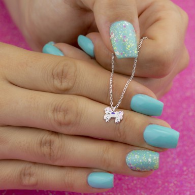 Purple and pink unicorn necklace in 925 silver