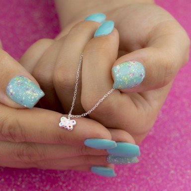 White butterfly necklace in 925 silver