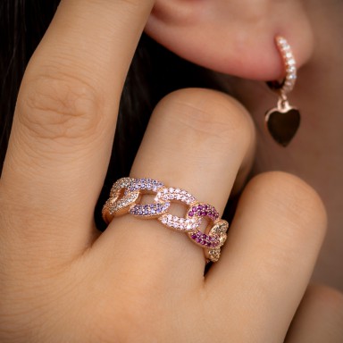 Ring groumette Rainbow SILVER 925