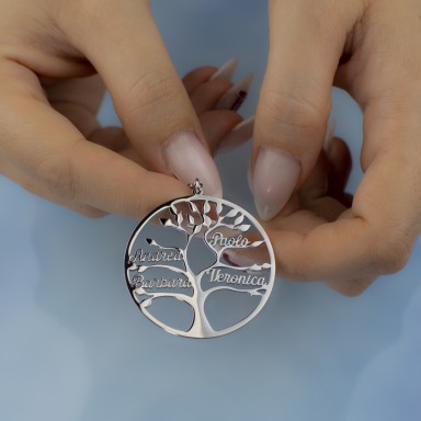 Collana personalizzabile albero della vita in acciaio inox
