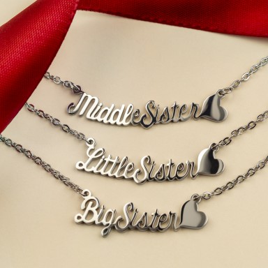 3 necklace sister in stainless steel