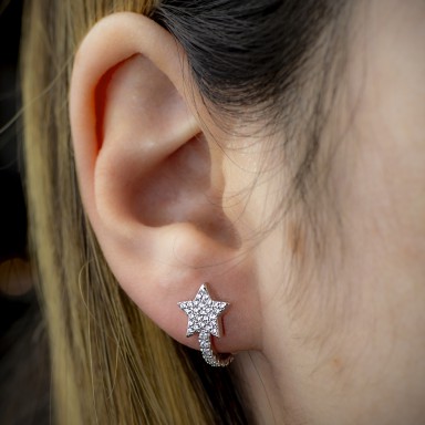 Cerchietto singolo stellina con zirconi argento 925