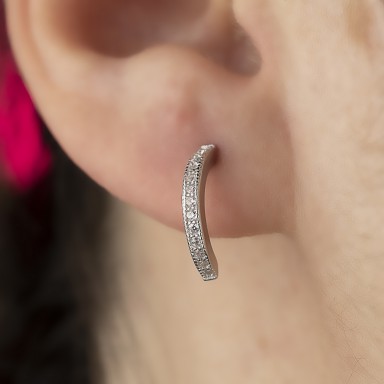 Half Hoops in silver 925 with white zircon