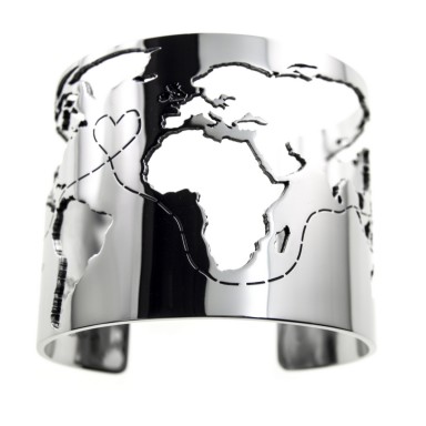 AROUND THE WORLD Bracelet in stainless steel