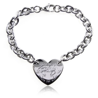 Bracciale "Amiche per caso, sorelle per scelta" cuore incatenato