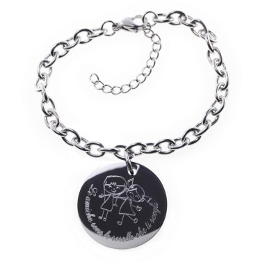 Custom bracelet friendship round pendant