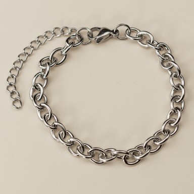 Base bracciale catena per charm in acciaio inox