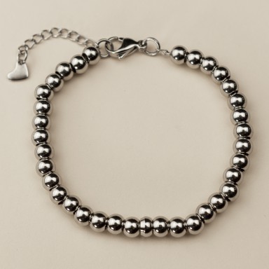 Base bracciale a PALLINE ACCIAIO per charm
