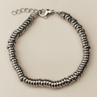 Slim Bead bracelet in stainless steel